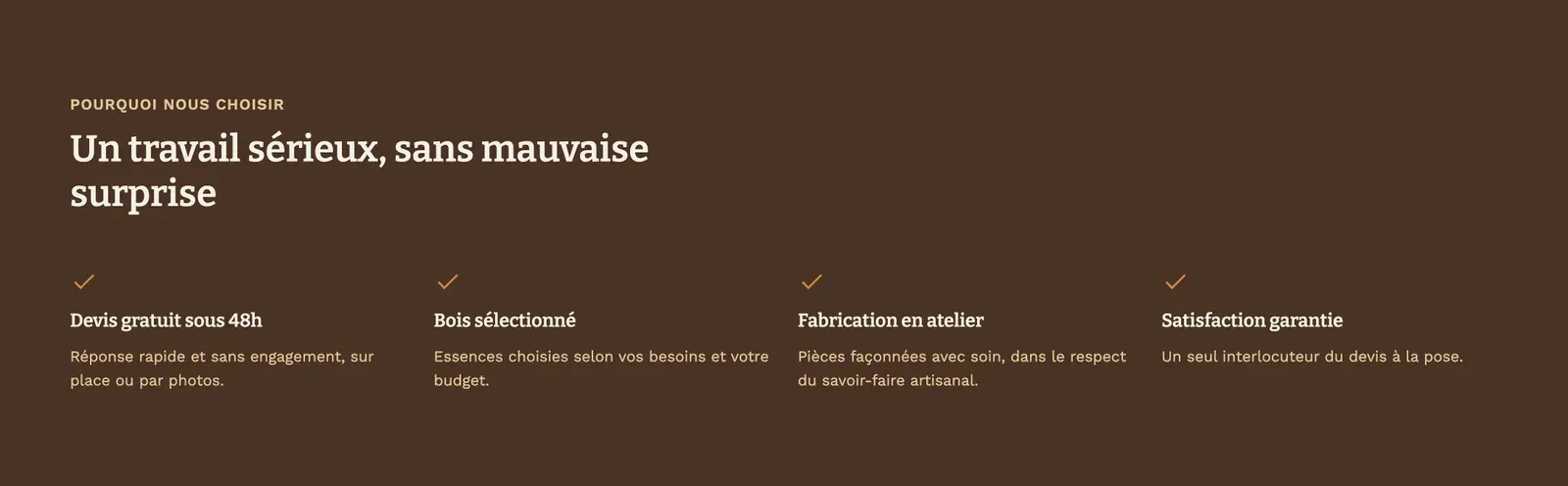 Maquette de site pour un menuisier-ébéniste (projet concept) — pourquoi nous